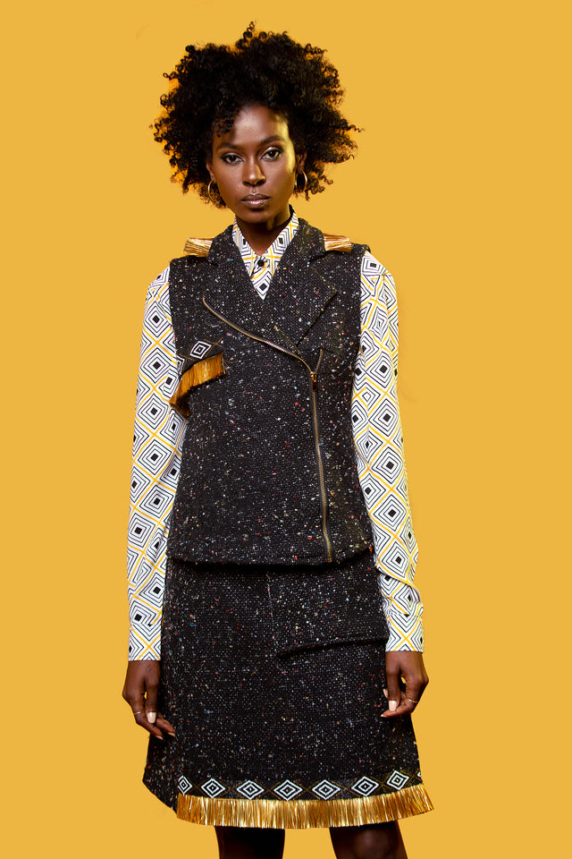 Tweed Ensemble with Bead Details