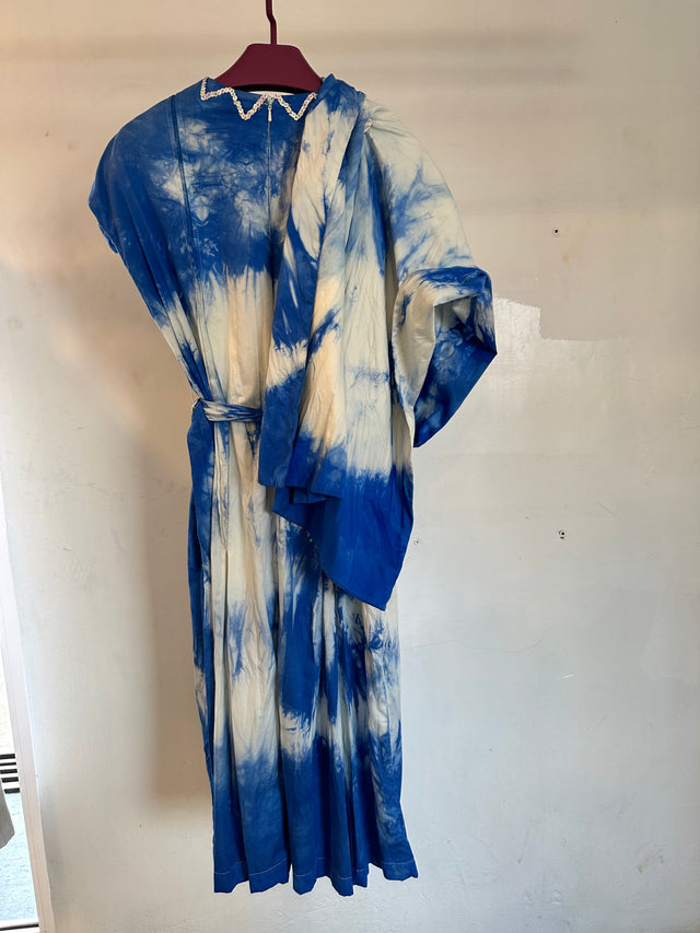 Malaika Dress tie dyed blue